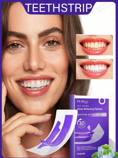 Purple Teeth Whitening Strips Fresh Breath Remove Stains Tooth Brightening Stickers Protable Teeth Whitening Product