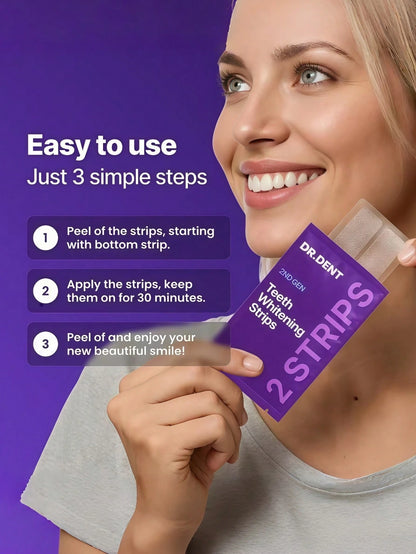 Purple Teeth Whitening Strips Fresh Breath Remove Stains Tooth Brightening Stickers Protable Teeth Whitening Product